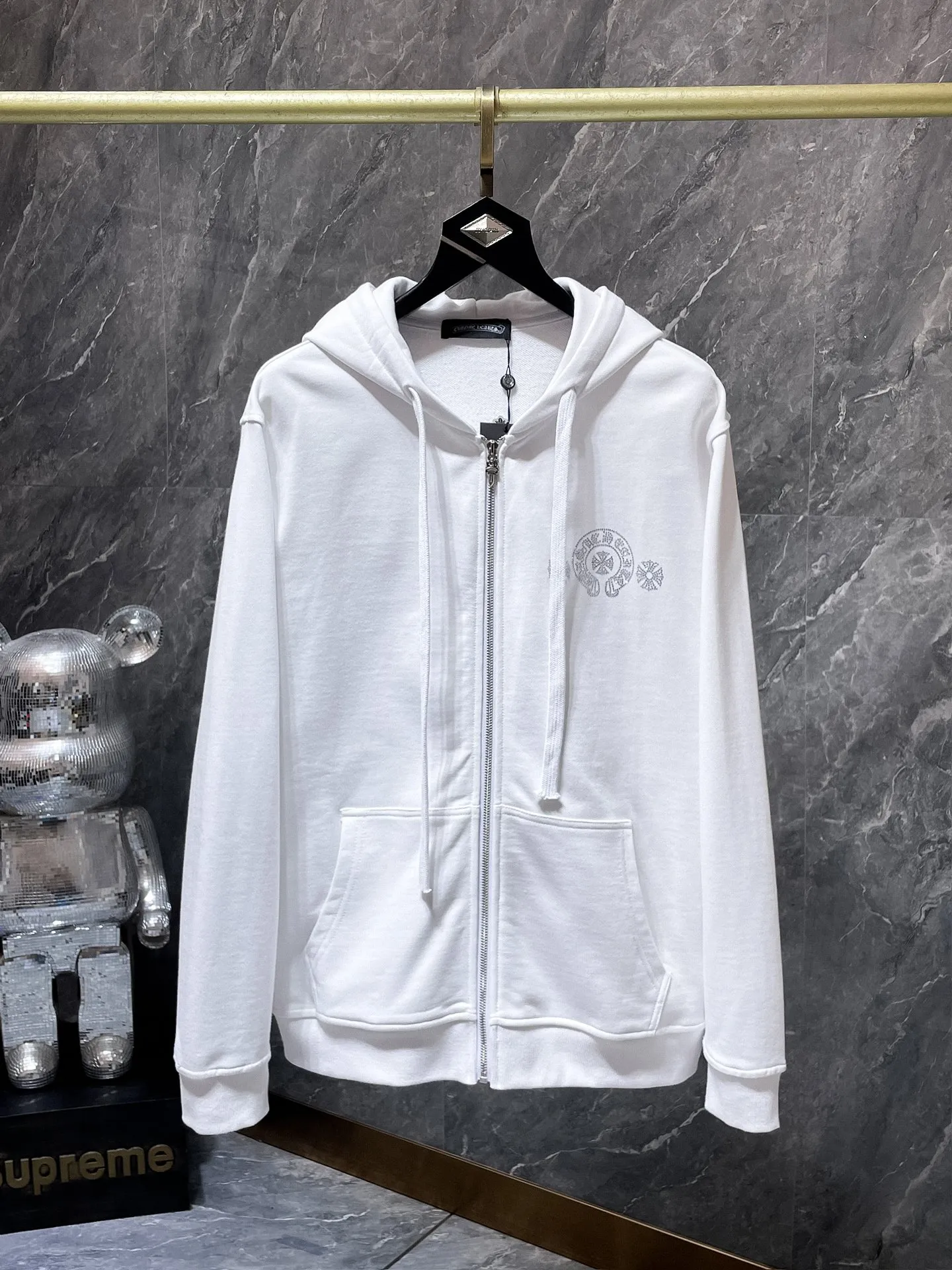 P270 Chrome Hearts Autumn and Winter 2025 Counter Synchronization Heavy-duty hot-drilled horseshoe Sanskrit letter cross Improved customized version 1:1 high-gram weight high-quality fabric Recommended color: white black Size: S, M, L, XL